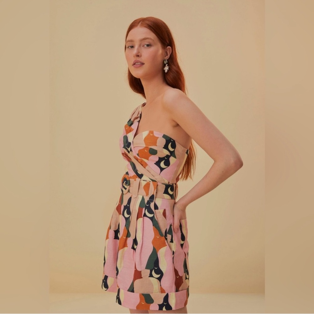 FARM Rio Multicolor One-Shoulder Jumpsuit